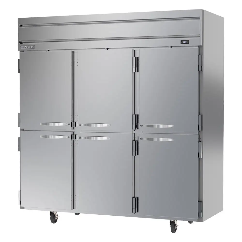 Beverage-Air HR3HC-1HS 78" Three Section Reach In Refrigerator - (6) Left/right Hinge Solid Doors, 115v