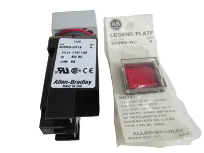 ALLEN BRADLEY 800MS-CP16R PILOT LIGHT SER. A 800MSCP16R NEW, SURPLUS