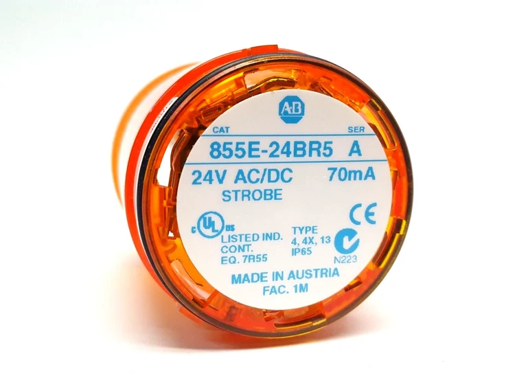 Used ALLEN-BRADLEY ORANGE STROBE LIGHT STACK SER A 50MM 24V AC/DC 70M Lighting | Maverick Industrial Sales #1109010