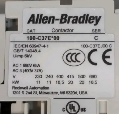 Used Allen Bradley _UNKNOWN_ PLC Contactors South Carolina US | Palmetto Automation #1319846