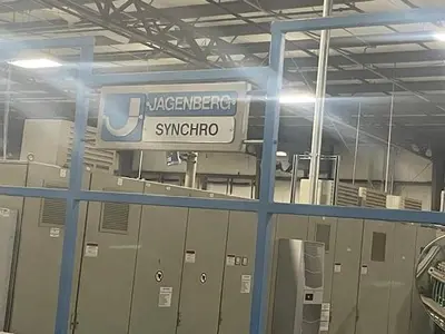 USED 1998 JAGENBERG 86.61” WIDE SYNCHRO SHEETER  400-2200 MODEL WITH DUAL SLITTER SECTION 1998 JAGENBERG 86.61” WIDE SYNCHRO SHEETER  400-2200 MODEL WITH DUAL SLITTER SECTION