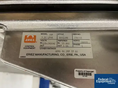 USED Eriez Eriez Model DSP 7.25 LPVR Flow through Metal Detector