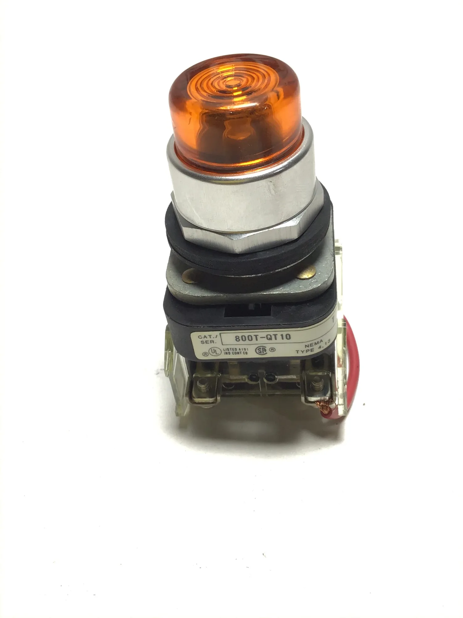 Allen-Bradley 800T-QT10 Push Button Amber Pilot Light