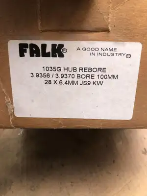 FALK 1035G 100mm Gear Coupling Hub Rebore 3.9370″ Bore -NIB