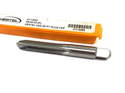 USED HERTEL 3/8-24 H3 3FL HERTEL HSS SPIRAL POINT PLUG TAP BIT