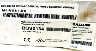 NEW BALLUFF BOS 30M-GA-1PH-S4-C PHOTOELECTRIC SENSOR BOS0134 BOS30MGA1PHS4C