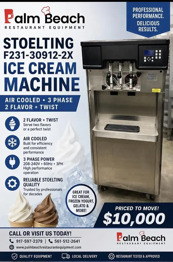Used 2022 STOELTING F231-30912-2X Ice Cream Equipment Ohio US | Palm Beach Restaurant Equipment, LLC #1421241