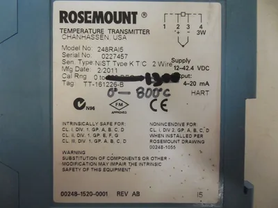 Rosemount 248RAI5 Temperature Transmitter Module Used