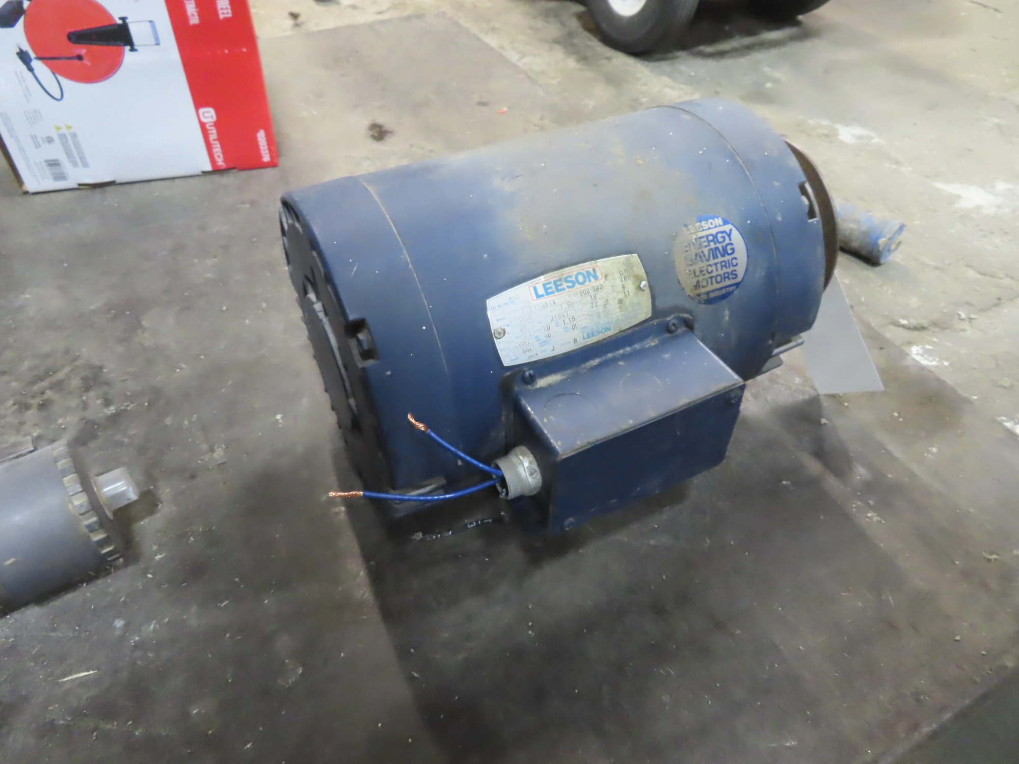 7.5 hp Leeson Electric Motor,  33450 rpm, 3 phase, Frame 1184T