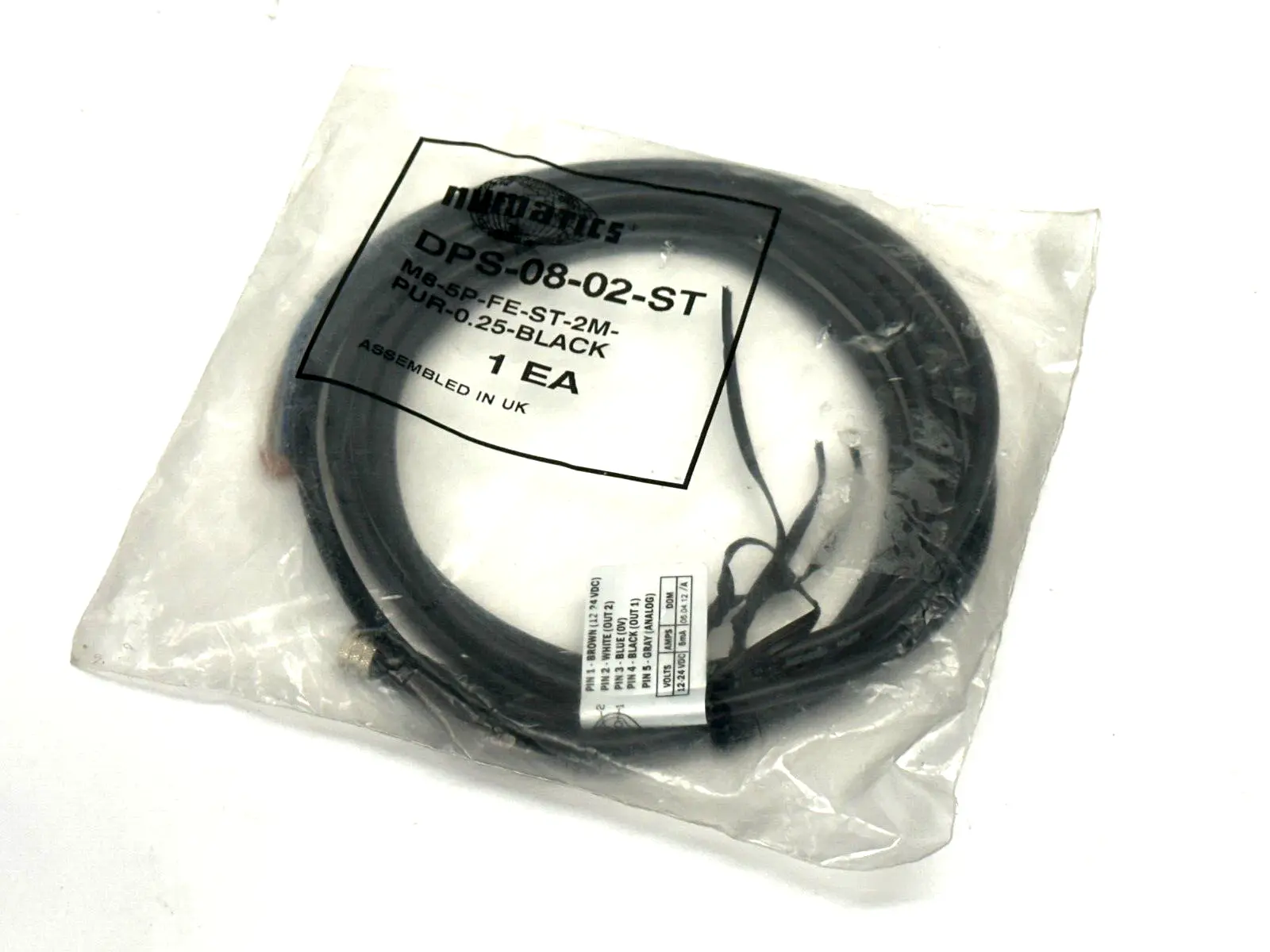 New | in-Stock NUMATICS M6-5P-FE-ST-2M-PUR-0.25-BLACK Connector Accessories Michigan US | Maverick Industrial Sales #1468065