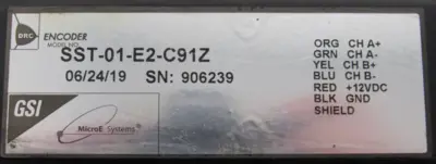 USED GSI SST-01-E2-C91Z OPTICAL ENCODER SST01E2C91Z