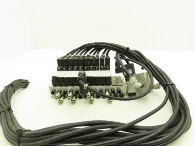 Koganei Pneumatic Solenoid Valve 10-Station W/Single Supply Manifold 24V