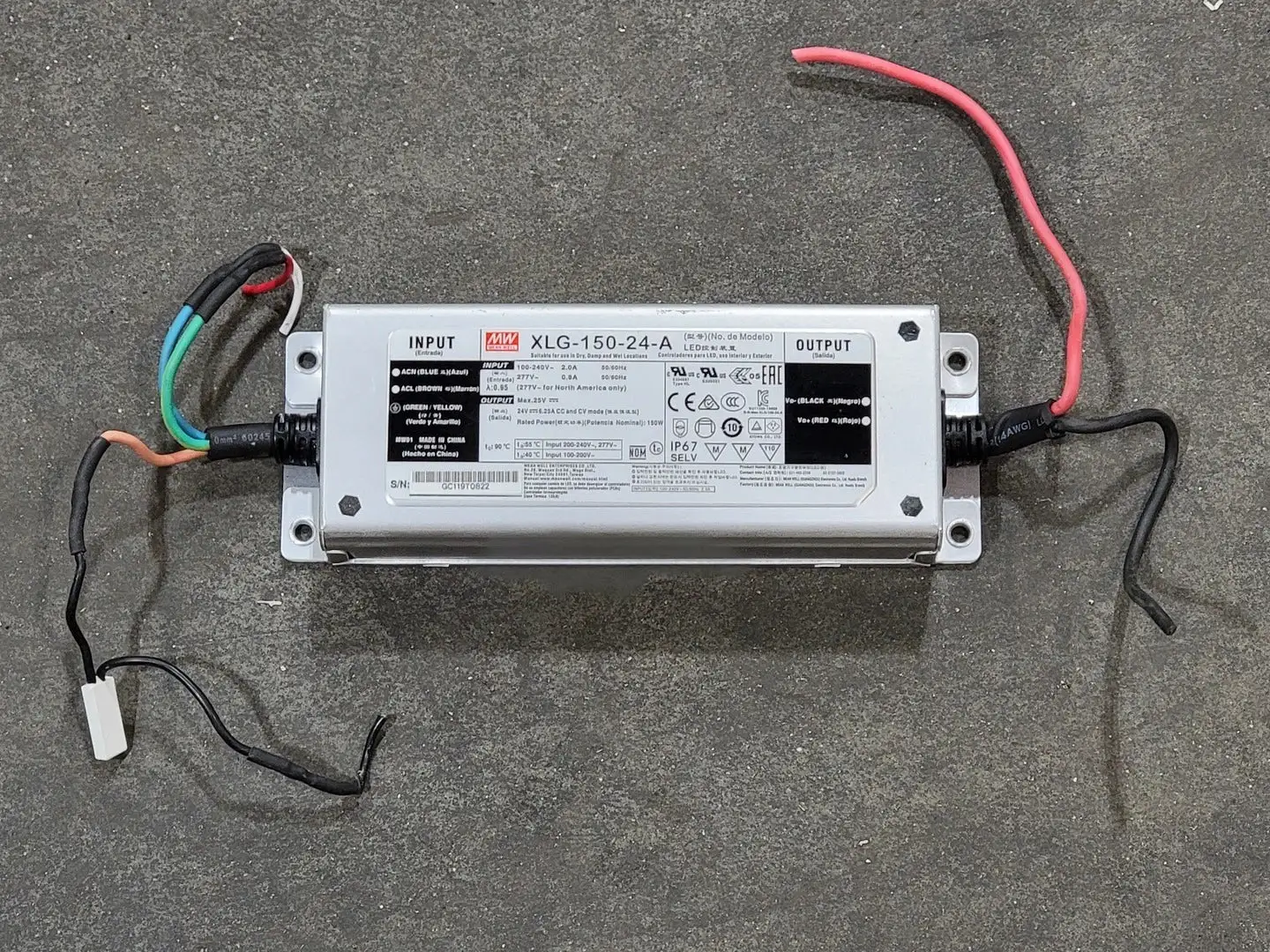 USED MEAN WELL XLG-150-24-A