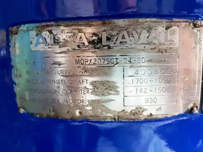 Alfa-Laval MOPX 207 SGT-24 oil purifier, 316SS.
