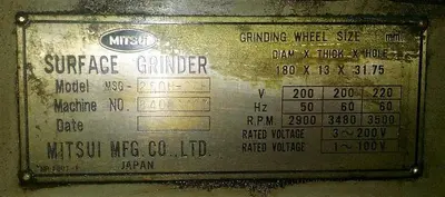 USED 1984 MITSUI SEIKI MSG-250H-2AH