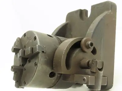 Buck Forkardt Milling 3 Jaw Lathe Chuck 4” OD 1" ID Collet Indexing Angle Plate