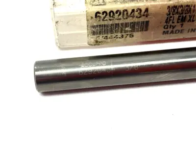 USED ACCUPRO SQUARE END MILL: 3/8" DIA, 1-3/4" LOC, 4 FLUTE, SOLID CARBIDE