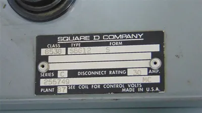 Square D 8538 SBG12 Combination Starter Size 0 30 Amps Used