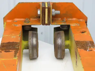 Underhung Bridge Crane Push End Truck 3-1/4"-5" Beam Flange 48"L 5"Steel Wheels