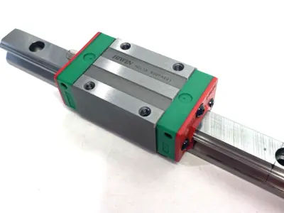 USED HIWIN LINEAR GUIDEWAY BLOCK AND RAIL, 1-BLOCK, 160MM RAIL