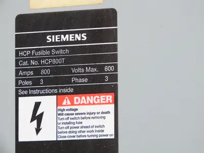 Siemens F2 Electrical Main Distribution Panel Panelboard 480V 800A Main Fused