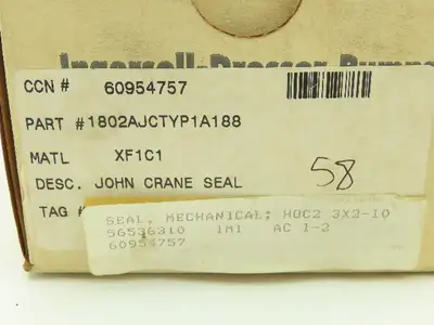 Ingersoll Dresser 1802AJCTYP1A188 John Crane Seal Mechanical 3x2-10 Carbon Seal
