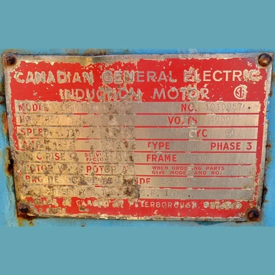 Canadian General Electric 350 HP Motor