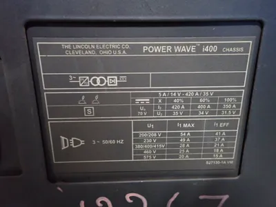 USED LINCOLN ELECTRIC POWER WAVE I400
