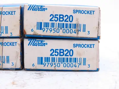 Martin 25B20 #25 Roller Chain Sprocket 20T 7/8" Bore set screw Lot of 4