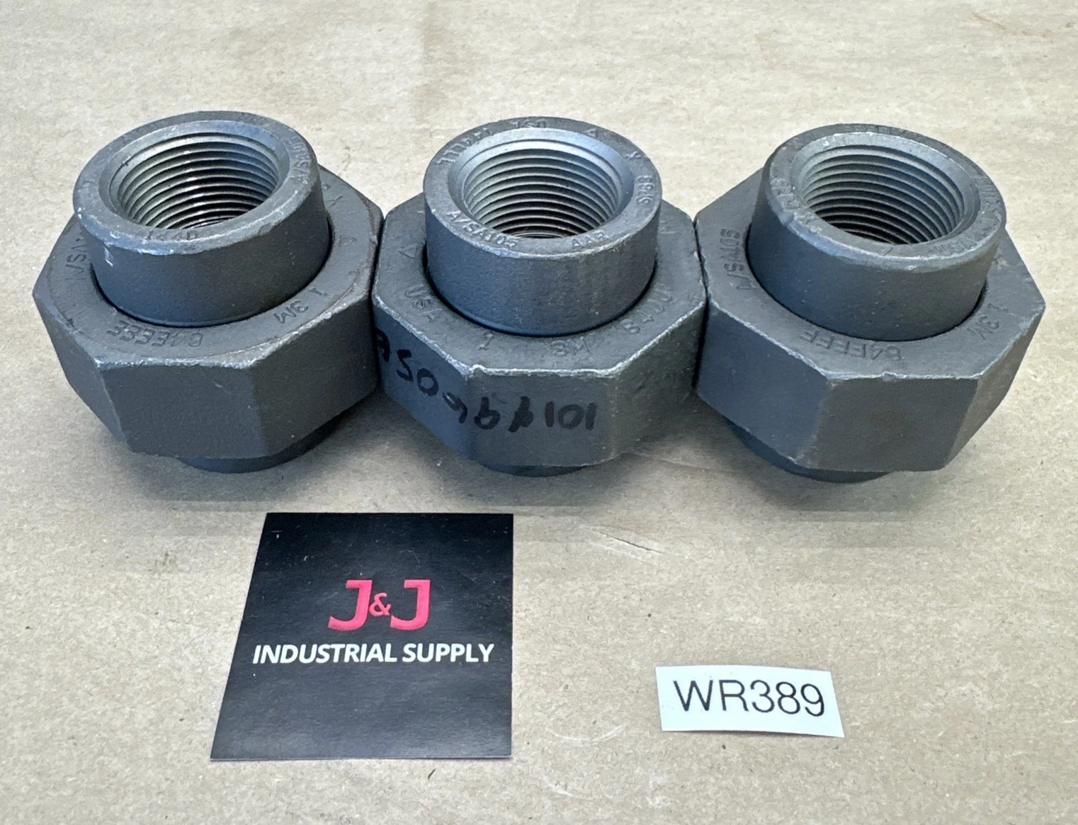 1" 3000 Threaded (NPT) Union SA/A105 Forged Steel Fitting || (3) NOS - WARRANTY!