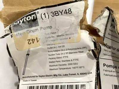 New | in-Stock DAYTON HAND PISTON DRUM PUMP STAINLESS STEELD 55 GAL MISSING HANDLE Pumps | Maverick Industrial Sales #1099150