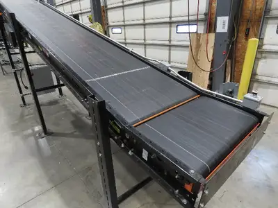 TGW CRUZ Incline Slider Bed 28" Belt Conveyor Variable Speed Drive 460V 17' 8"L