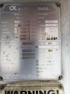 Used ALFA LAVAL 1712 Sq. Ft. Heat Exchangers New Jersey US | Perry Equipment #124336