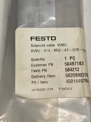USED FESTO VUVG-S14-M52-AT-G18-1R1L
