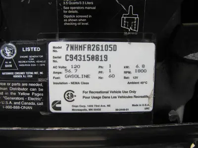 USED CUMMINS ONAN 7000