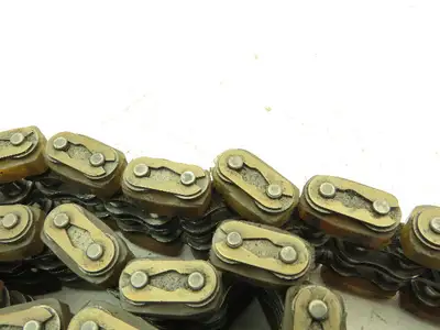 Non-Marking Rubber Top Double Strand Conveying Roller Chain 1/2" Pitch 10' 6"