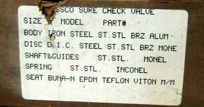 NEW MUELLER MODEL 72 MUESSCO CHECK VALVE SIZE 4