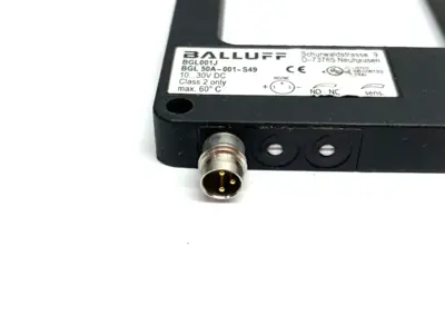 USED BALLUFF FORK SENSOR, LIGHT BARRIER, 50MM PNP NO/NC