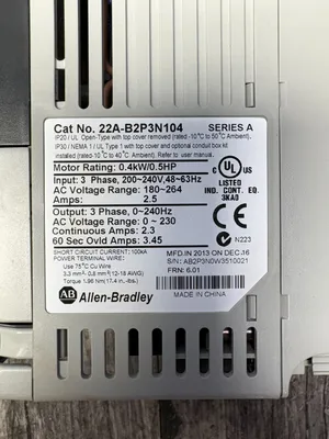 Allen-Bradley 22A-B2P3N104 SER. A General Purpose AC Drives | ESS Industrial Equipment Sales (9)