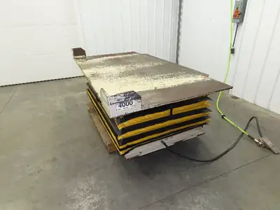Airfloat Pneumatic Scissor Lift Table 4000lb 42x84" Top 24" Lift 35.5" Height