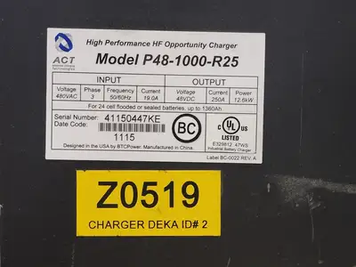 USED ADVANCE CHARGING TECHNOLOGIES P48-1000-R25