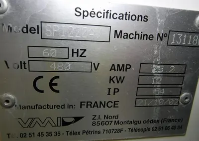 USED VMI SPIRAL MIXER, MODEL SPI220AV (WITH REMOVABLE BOWL)