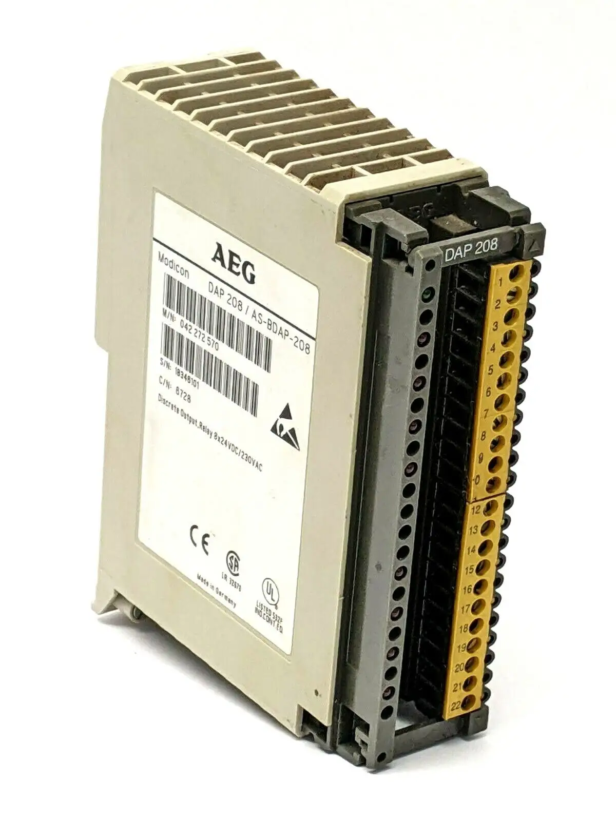 Used AEG AEG AS-BDAP-208 PLC Input & Output Michigan US | Maverick Industrial Sales #1398284