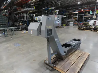Enomoto CNC Chip Conveyor 16"x 67" Infeed 52-56" Discharge 220V 3PH