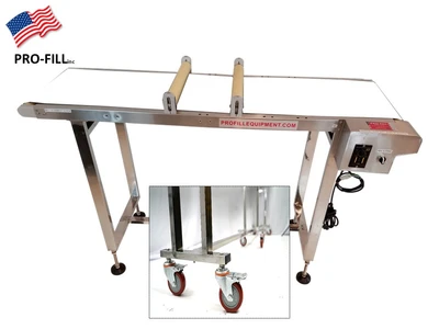 White Belt Conveyor With Rollers