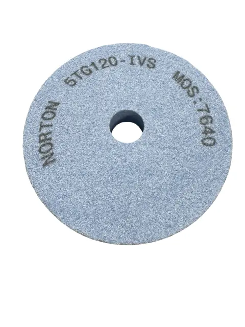 Norton 3" x 1.500" x .500" Grinding Wheel, Rim 1/2", Back 1/2" 5TG120-IVS