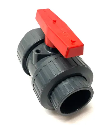 DN50 2" Double Union Ball Valve PVC-U, Teflon Seat, EPDM Seals - New Other