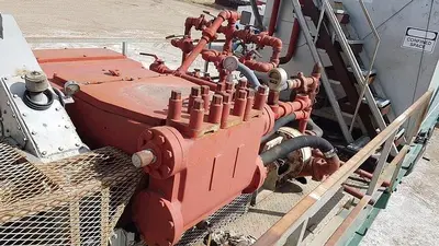 USED NATIONAL JWS-165L TRIPLEX WELL SERVICING REVERSING MUD PUMP TRAILER