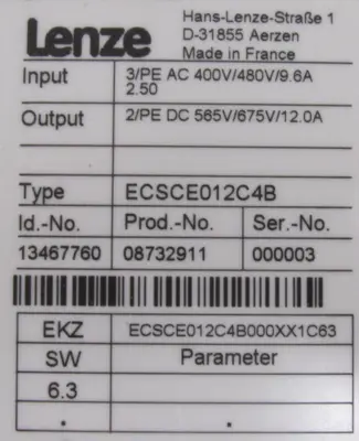 NEW LENZE ECSCE012C4B DRIVE 08732911