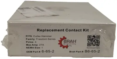 NEW BRAH ELECTRIC 6-65-2 REPLACEMENT CONTACT KIT FOR CUTLER HAMMER FREEDOM 6652